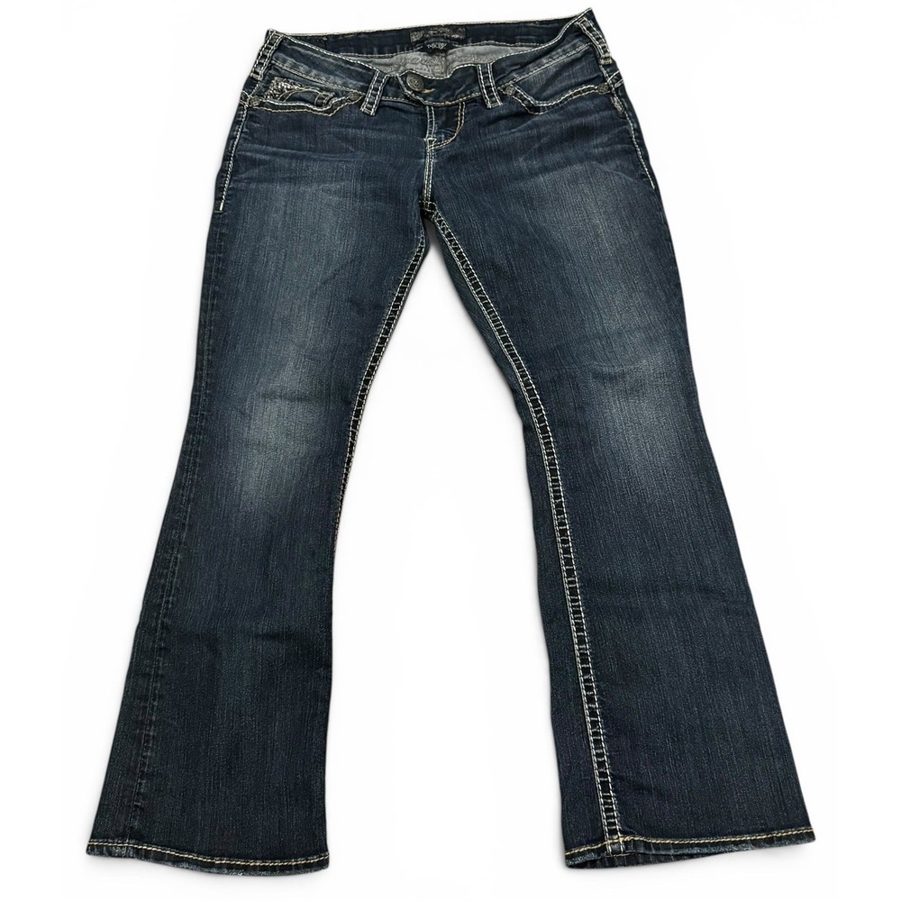 Silver Tuesday Bootcut Jeans‎ Womens 12P Dark Wash Embellished Pocket